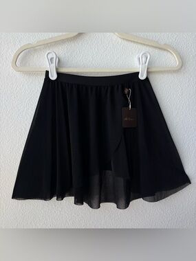 Sheer flare Pull on Mini Ballet Skirt Black